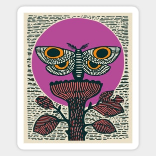 Mystic Death's-Head Moth - Visionary Folk Art Magnet